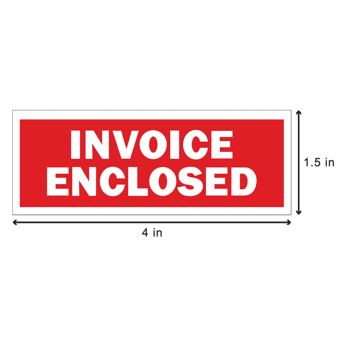 Invoice Sticker Labels 4 x 1.5 inch | Shipping & Handling: Invoice Enclosed Stickers ...