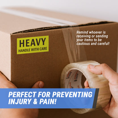 4 x 2 inch | Shipping & Handling: Heavy, Handle with Care Stickers
