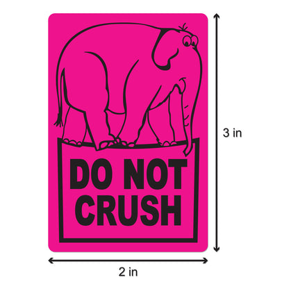 2 x 3 inch | Shipping & Handling: Do Not Crush Stickers