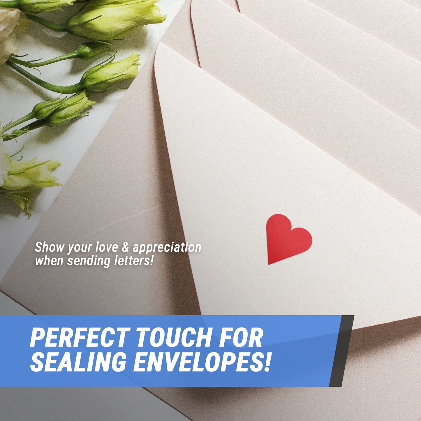 1 x 1 inch | Heart Shaped Stickers