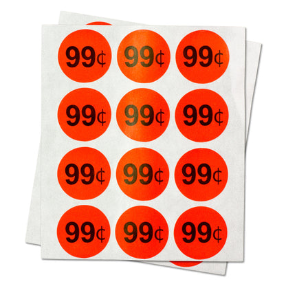 1 inch | Retail & Pricing: 99 ¢ 99 Cents Stickers