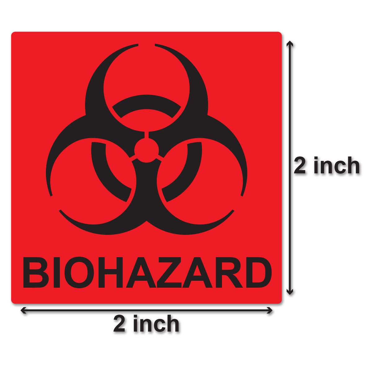 Biohazard Number Sticker 2 x 2 inch | D.O.T Biohazard Stickers – OfficeSmartLabels