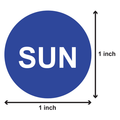 1 inch | Days of the Week: Sunday Stickers