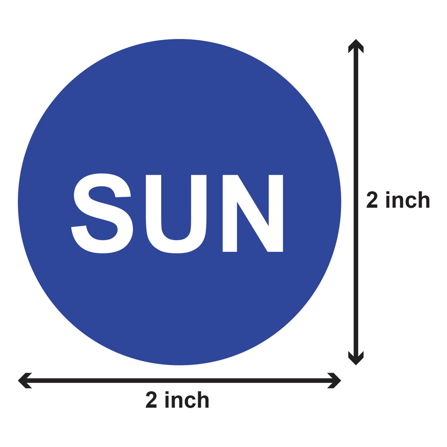 2 inch | Days of the Week: Sunday Stickers