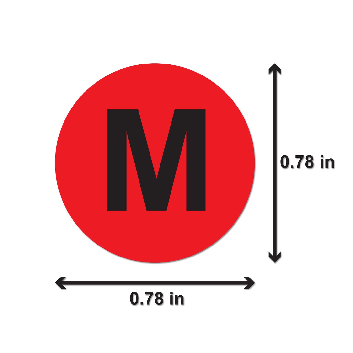 0.78 inch | Clothing Size: Medium (M) Stickers
