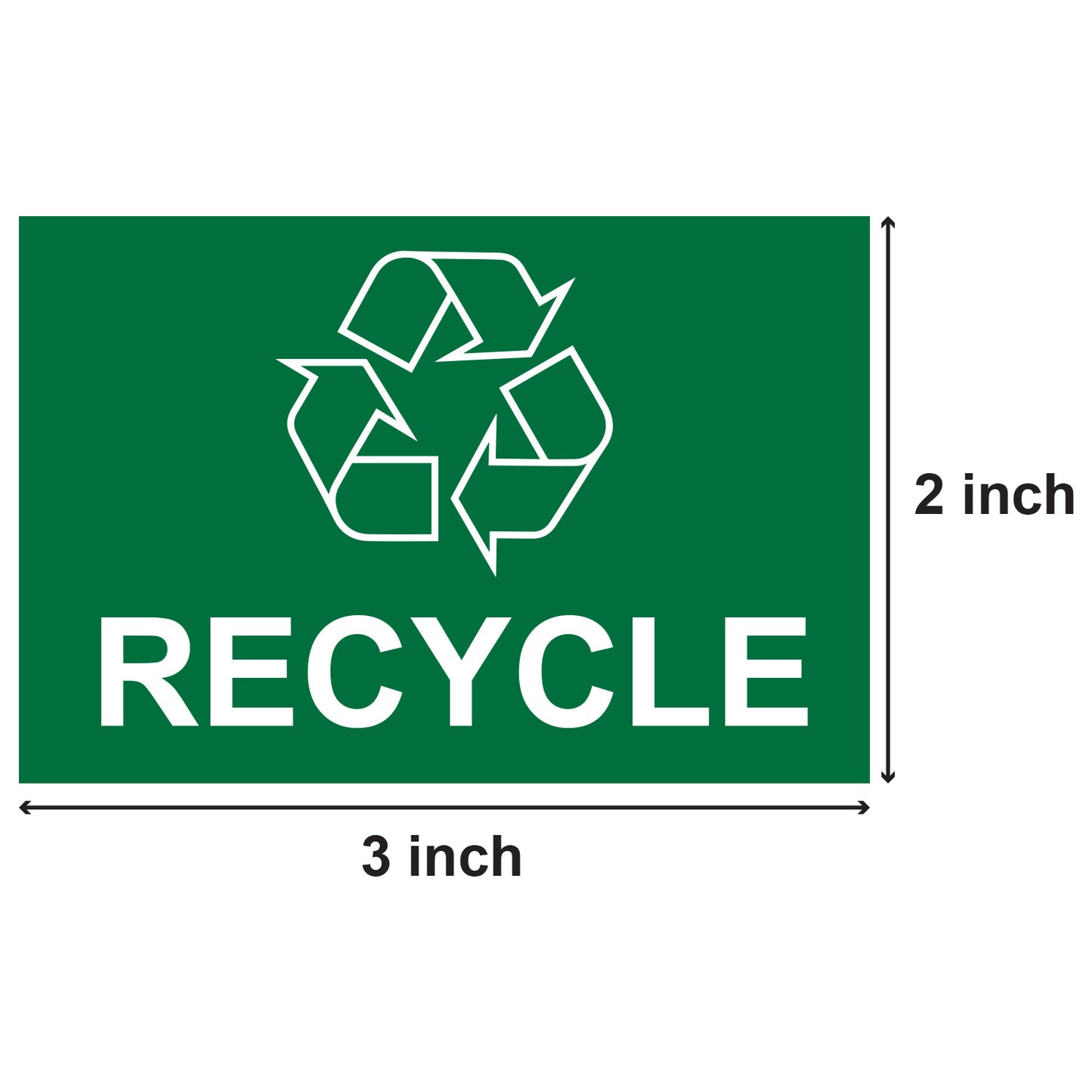 3 x 2 inch | Trash & Disposal: Recycle Stickers