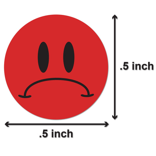 0.5 inch | Sad Unhappy Face Stickers