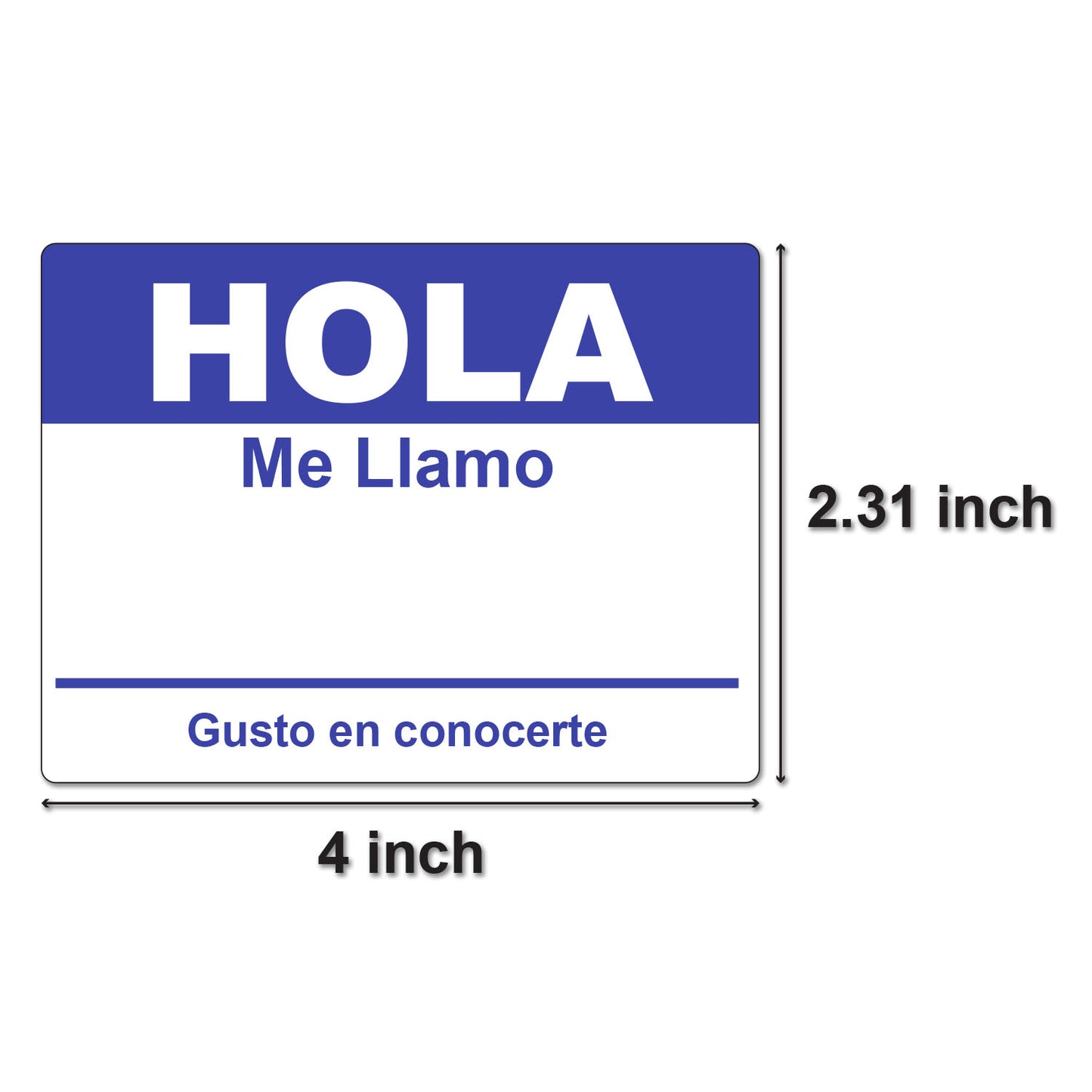 4 x 2.31 inch | Name Tags: Hola Me Llamo Stickers