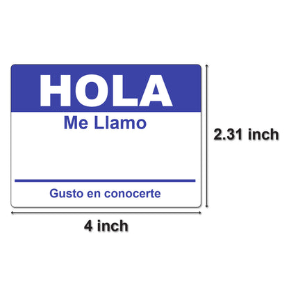 4 x 2.31 inch | Name Tags: Hola Me Llamo Stickers