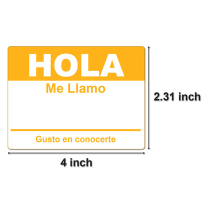 4 x 2.31 inch | Name Tags: Hola Me Llamo Stickers