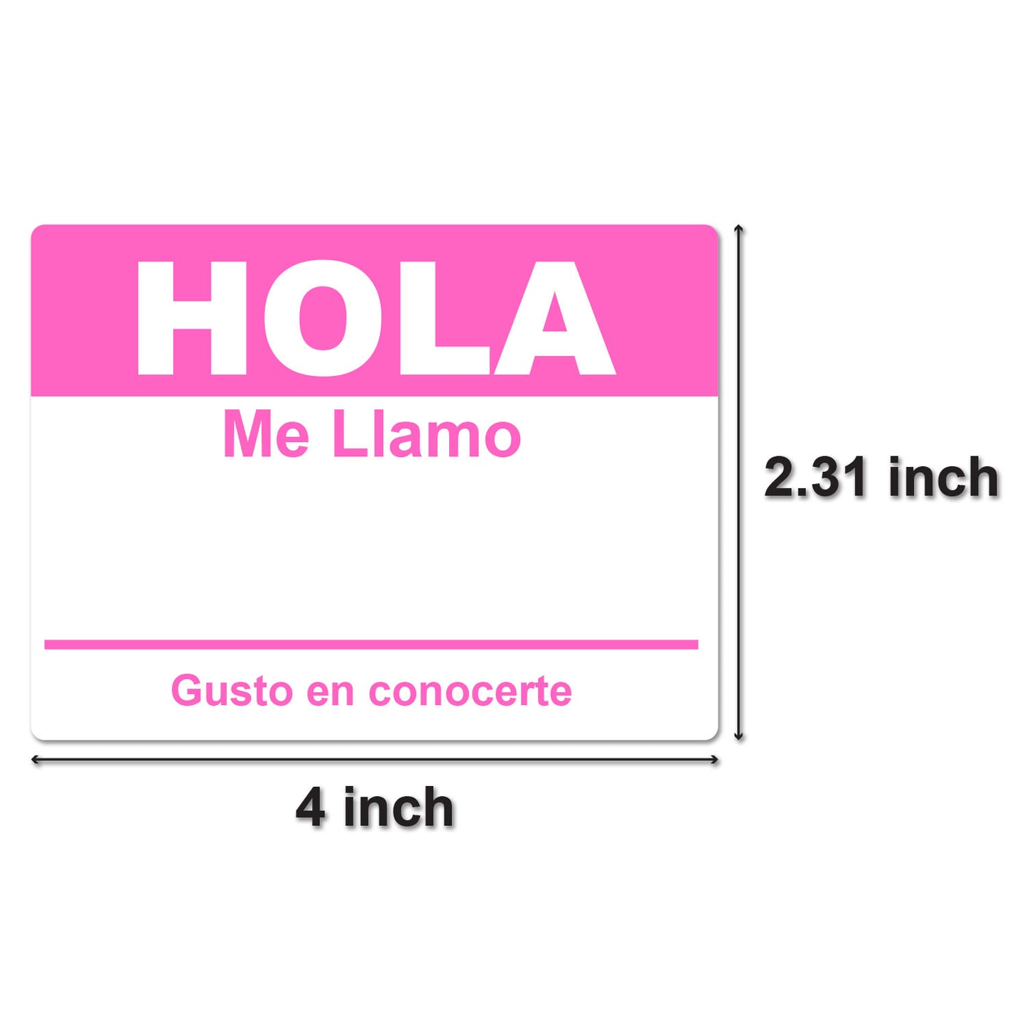 4 x 2.31 inch | Name Tags: Hola Me Llamo Stickers