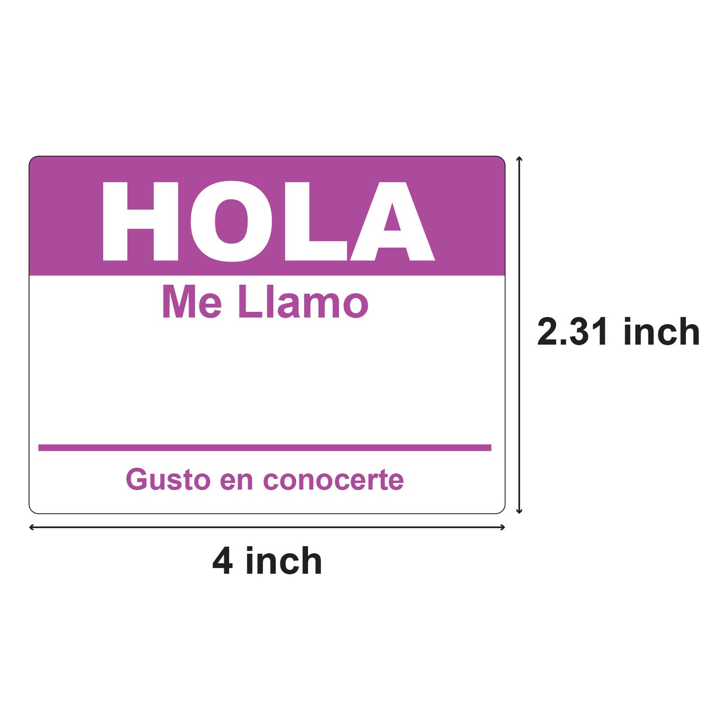 4 x 2.31 inch | Name Tags: Hola Me Llamo Stickers
