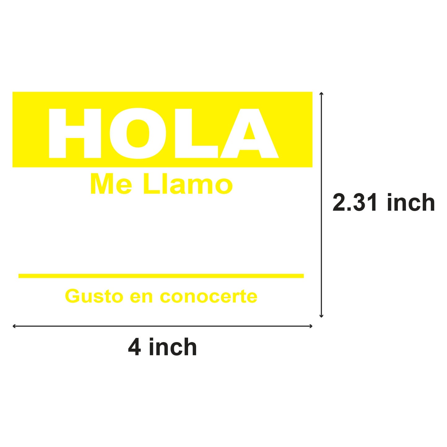 4 x 2.31 inch | Name Tags: Hola Me Llamo Stickers