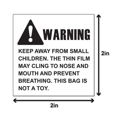 2 inch | Suffocation Warning Stickers, Plastic Bag Warning