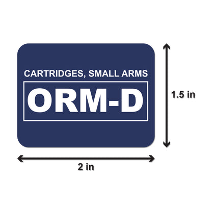 2 x 1.5 inch | ORM-D Cartridge Small Arms Stickers
