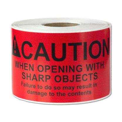 4 x 2 inch | Shipping & Handling: Caution When Opening Stickers