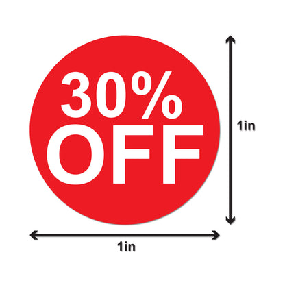 1 inch | Retail & Sales: 30% Percent Off Stickers