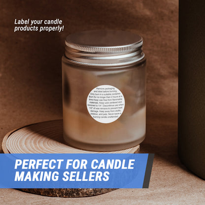 1.5 inch | Caution & Warning: Candle Safety Warning Stickers