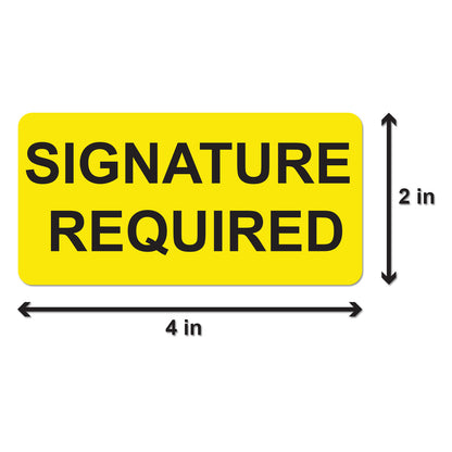 4 x 2 inch | Shipping & Handling: Signature Required Stickers