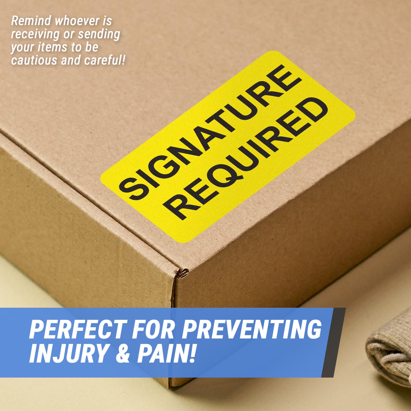 4 x 2 inch | Shipping & Handling: Signature Required Stickers