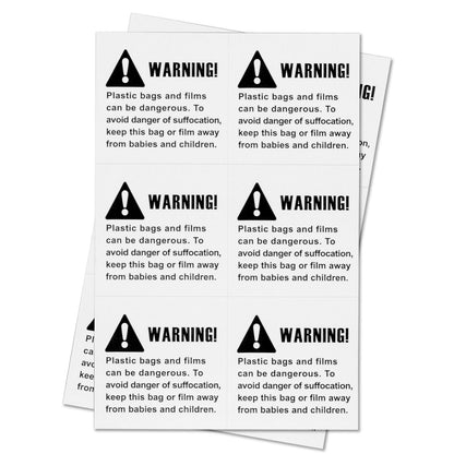 2 x 2 inch | Warning & Caution: Suffocation Warning Stickers