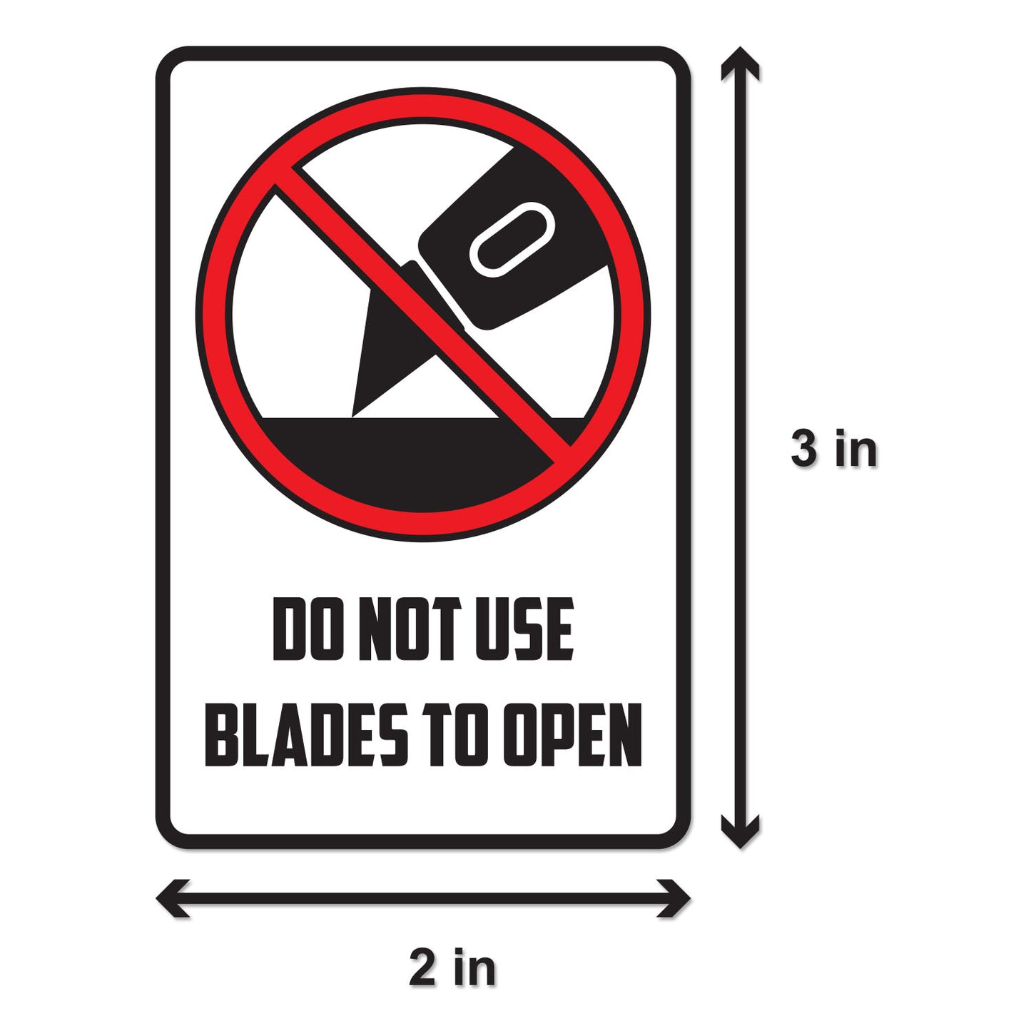 2 x 3 inch | Shipping & Handling: Do Not Use Blade Stickers