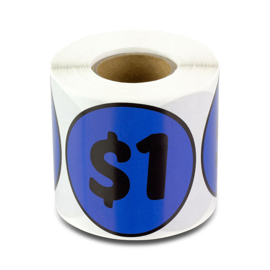 2 inch | Retail & Sales:  1 Dollar Stickers / $1 Dollar Price Stickers