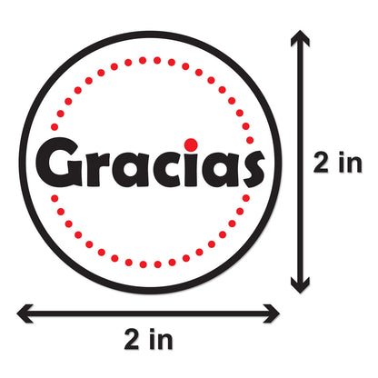 2 inch | Spanish for Thank You Stickers / Gracias Stickers