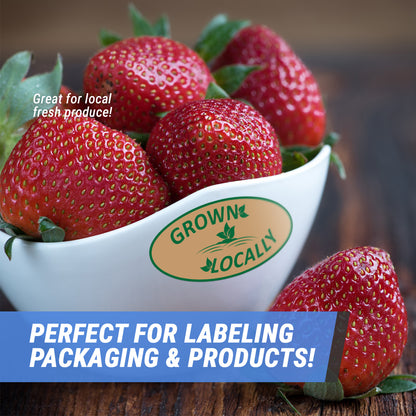 2 x 1 inch | Retail & Sales: Locally Grown Stickers