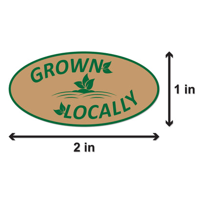 2 x 1 inch | Retail & Sales: Locally Grown Stickers