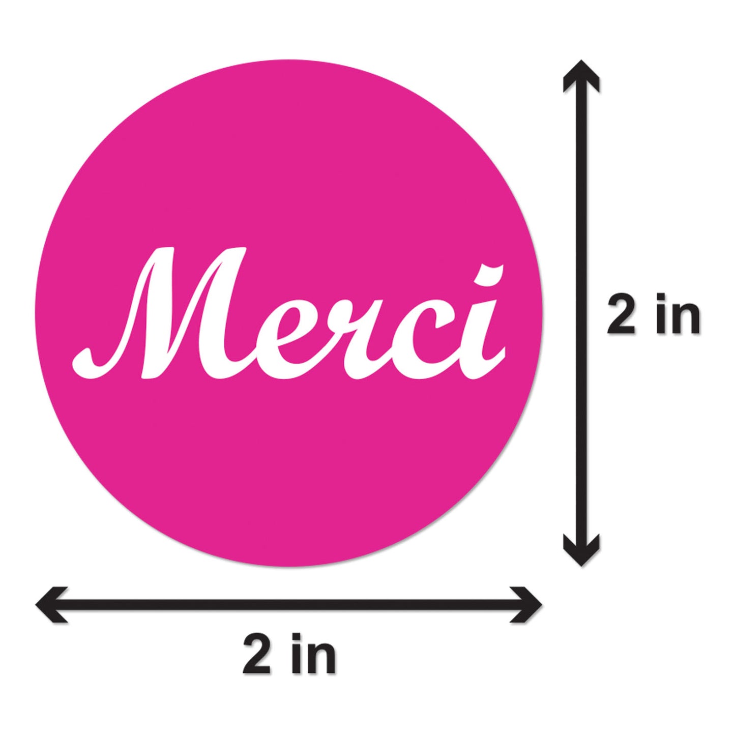 2 inch | Merci Stickers / French Thank You Stickers