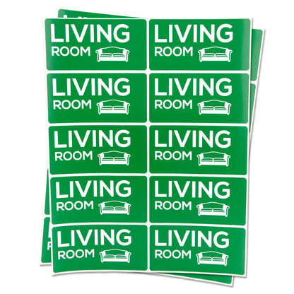 4 x 2 inch | Moving & Packing: Living Room Stickers