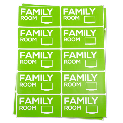 4 x 2 inch | Moving & Packing: Family Room Stickers