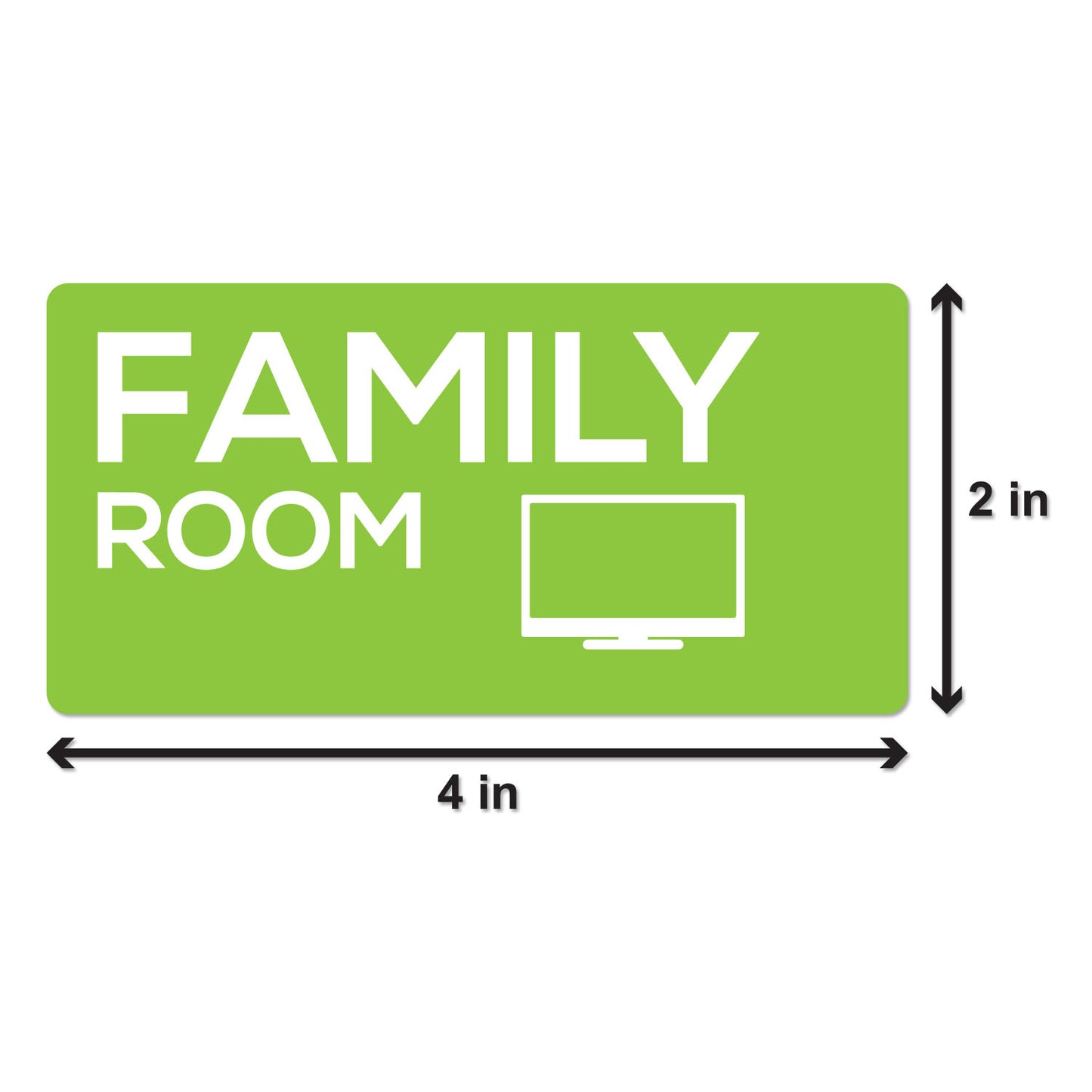 4 x 2 inch | Moving & Packing: Family Room Stickers