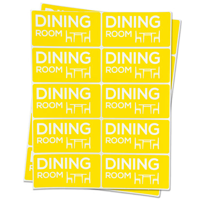4 x 2 inch |  Moving & Packing: Dining Room Stickers