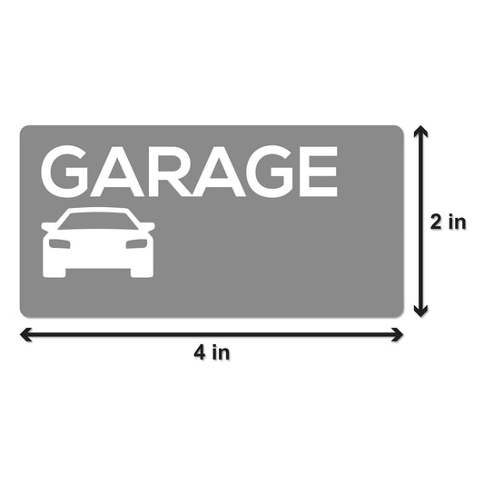 4 x 2 inch | Moving & Packing: Garage Stickers