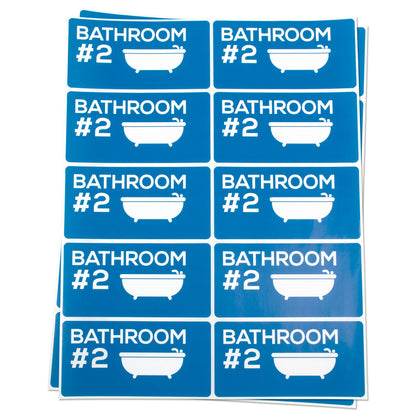 4 x 2 inch | Moving & Packing: Bathroom #2 Stickers