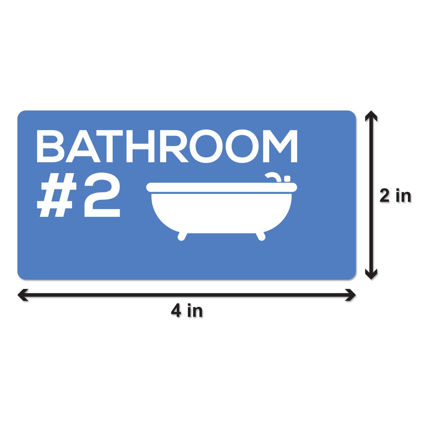 4 x 2 inch | Moving & Packing: Bathroom #2 Stickers