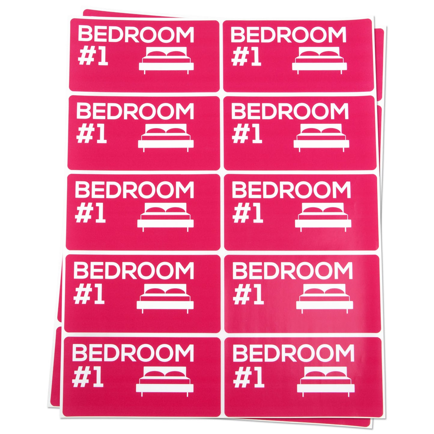 4 x 2 inch | Moving & Packing: Bedroom #1 Stickers