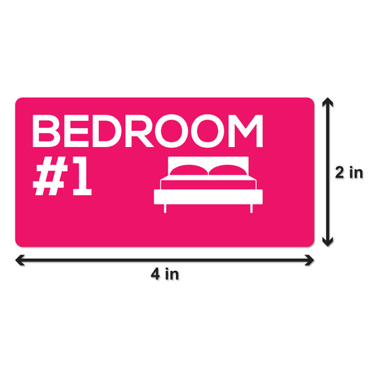 4 x 2 inch | Moving & Packing: Bedroom #1 Stickers