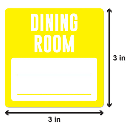 3 x 3 inch | Moving & Packing: Dining Room Stickers