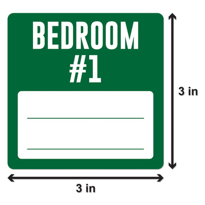 3 x 3 inch | Moving & Packing: Bedroom #1 Stickers