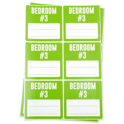 3 x 3 inch | Moving & Packing: Bedroom #3 Stickers