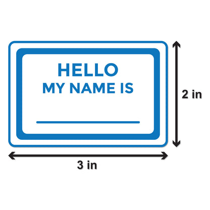 3 x 2 inch | Name Tags: Hello My Name Is Stickers