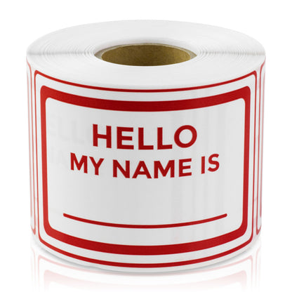 3 x 2 inch | Name Tags: Hello My Name Is Stickers