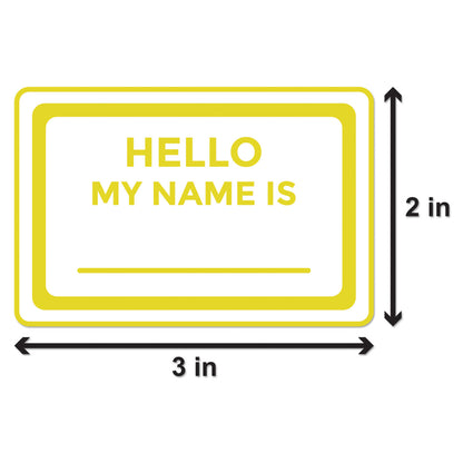 3 x 2 inch | Name Tags: Hello My Name Is Stickers
