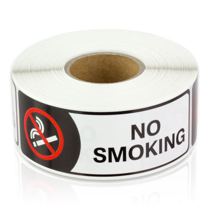 3 x 1 inch | Warning & Caution: No Smoking / Do Not Smoke Stickers
