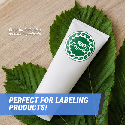 2 inch | Food Labeling: 100% Organic Stickers