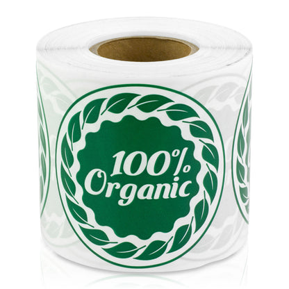 2 inch | Food Labeling: 100% Organic Stickers