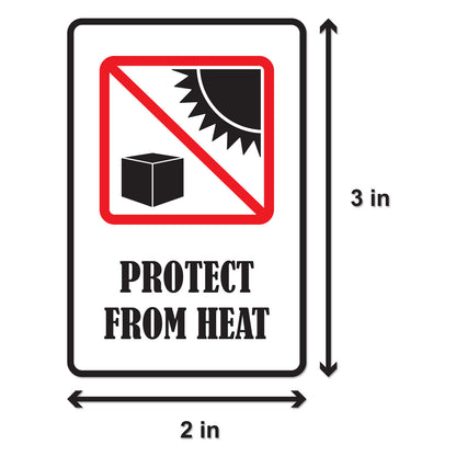 2 x 3 inch | Shipping & Handling: Protect From Heat Stickers